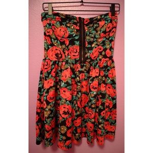 SWOON Strapless Floral Mini Dress